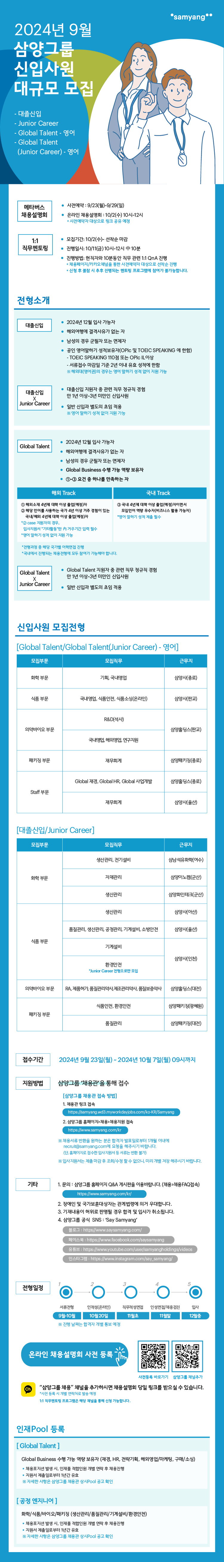 2024년 9월 삼양그룹 신입사원 대규모 모집 첨부 이미지