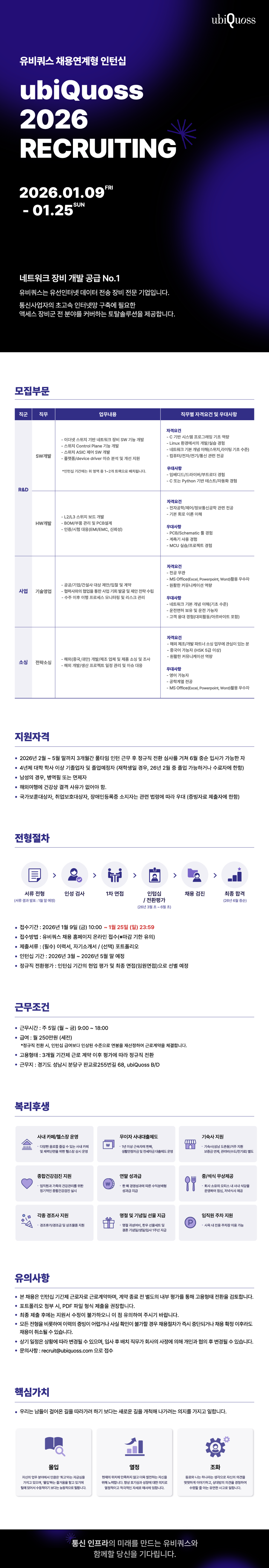[유비쿼스] 채용연계형 인턴 모집(~1/25) 첨부 이미지